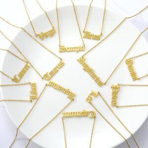 Astrological Astrology Sign Pendant Necklace Gold Plated Stainless Steel
